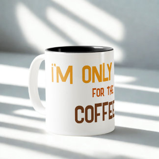 Caneca De Café Em Dois Tons Divertido Simples Desenhado