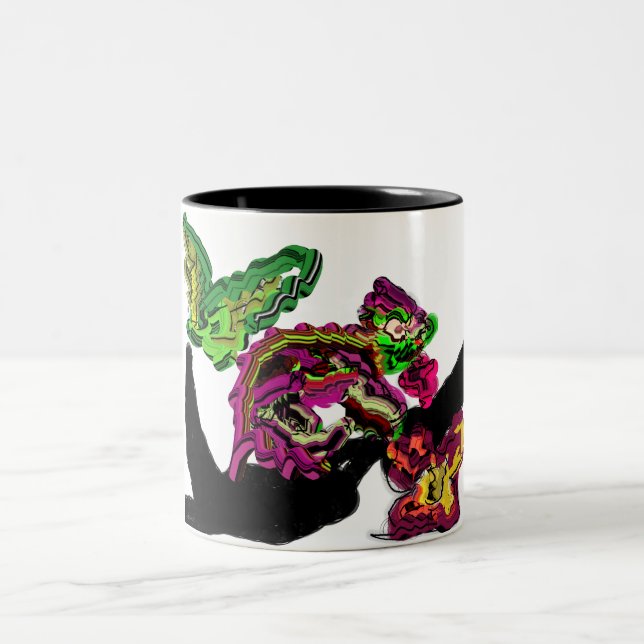 Caneca De Café Em Dois Tons Divertimento de Chameleon da floresta chuvosa (Centro)