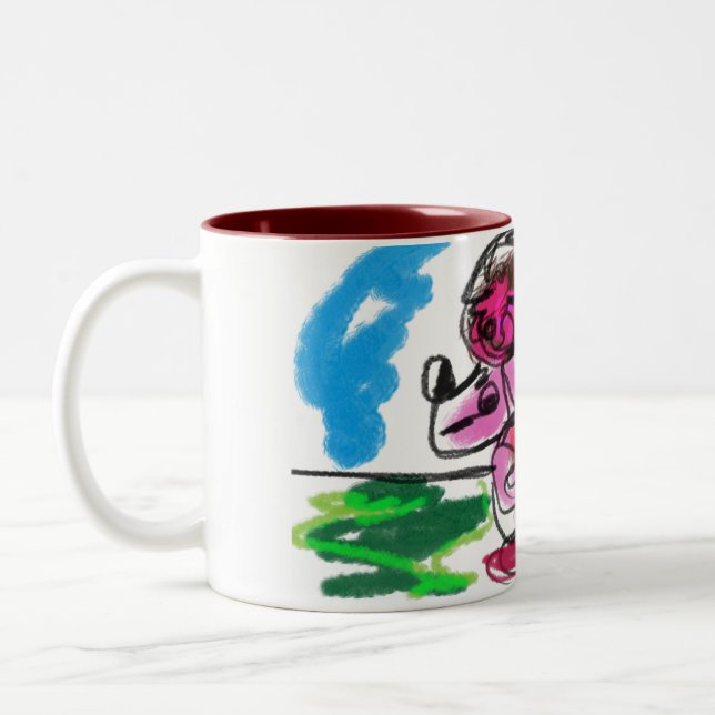 Caneca De Café Em Dois Tons Divertimento de poodle (Esquerda)