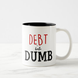 Caneca De Café Em Dois Tons Dívida é lixada Café Mug