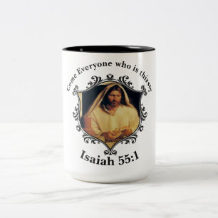 Caneca De Café Em Dois Tons Divino Supper: Quebrando Pão Com Jesus