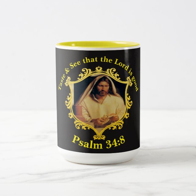 Caneca De Café Em Dois Tons Divino Supper: Quebrando Pão Com Jesus (Centro)
