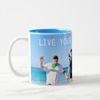 Caneca De Café Em Dois Tons Divirta-se "viva sua melhor vida"