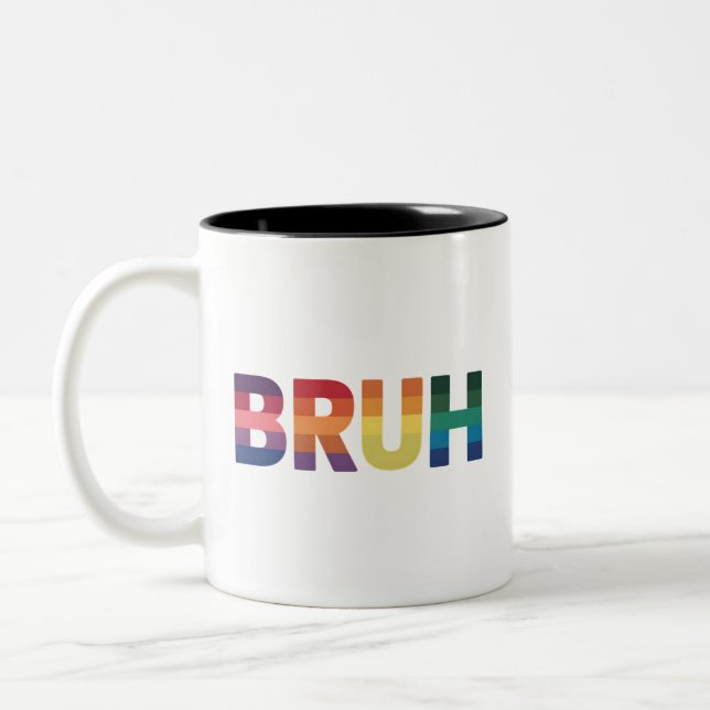 Caneca De Café Em Dois Tons Diz Meme Piada Divertida Cumprimento Irmão Orgulho (Esquerda)