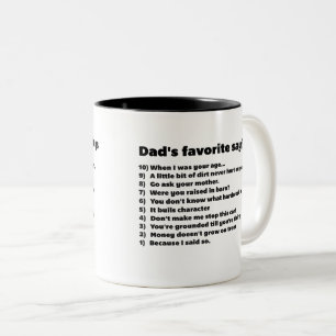 Caneca De Café Em Dois Tons Dizer do favorito de 10 pais - Qoute engraçado