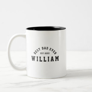 Caneca De Café Em Dois Tons Dizimo Retro Melhor Pai de Todos os Tempos Tipogra