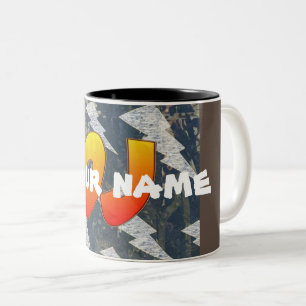 Caneca De Café Em Dois Tons DJ - Seu Nome - Coffee Mug