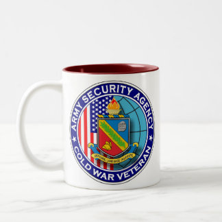 Caneca De Café Em Dois Tons DLI - Veterinário 1 da guerra fria do ASA