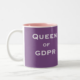 Caneca De Café Em Dois Tons Do especialista fêmea da mulher da rainha GDPR