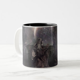 Caneca De Café Em Dois Tons Do Lobo e do Homem