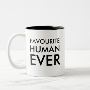 Caneca De Café Em Dois Tons Do ser humano presente favorito do dia de são