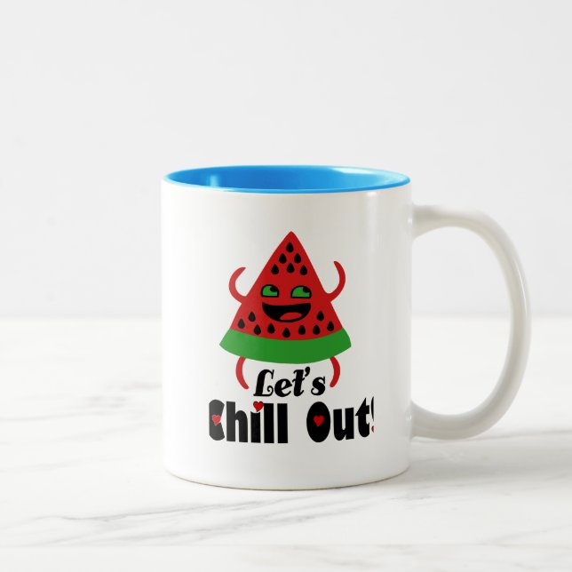 Caneca De Café Em Dois Tons ❤️ 🍉 Do Watermelon Dance & Chill 😋 (Direita)
