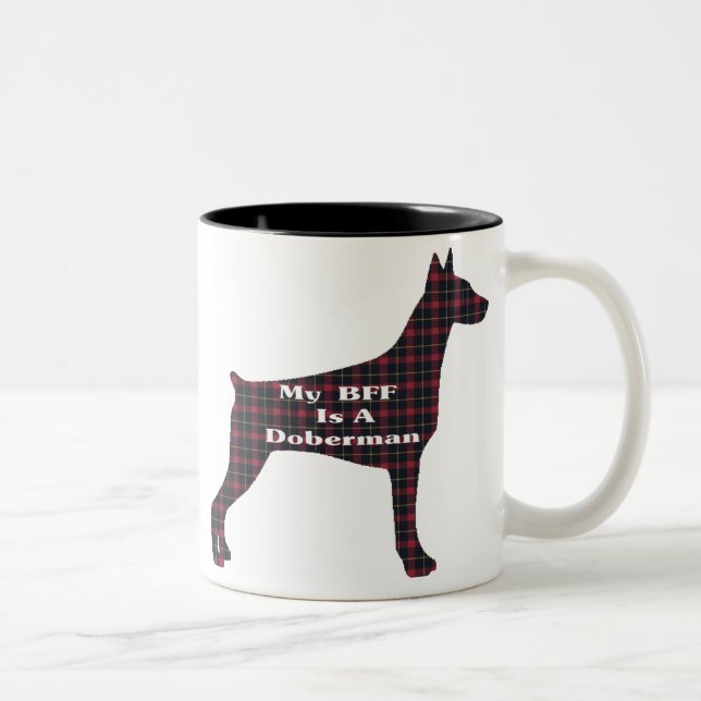 Caneca De Café Em Dois Tons Doberman Pinscher BFF Mug (Direita)