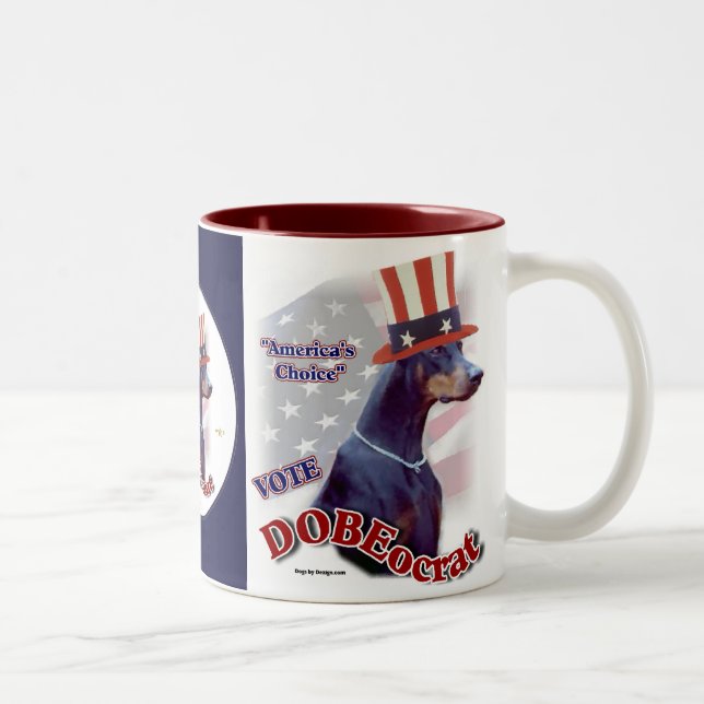 Caneca De Café Em Dois Tons Doberman Pinscher Gifts Mugs (Direita)