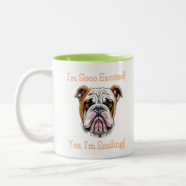 Caneca De Café Em Dois Tons Dobermann feliz e excitado