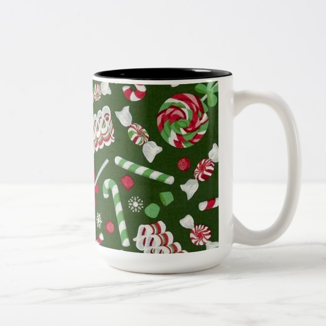 Caneca De Café Em Dois Tons Doce candi natalino Mug (Direita)