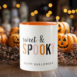 Caneca De Café Em Dois Tons Doce Colorido E Spooky | Feliz Dia das Bruxas