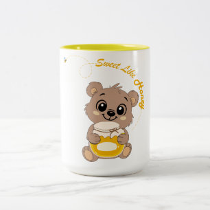 Caneca De Café Em Dois Tons Doce Como o Urso Kawaii de Mel Ja