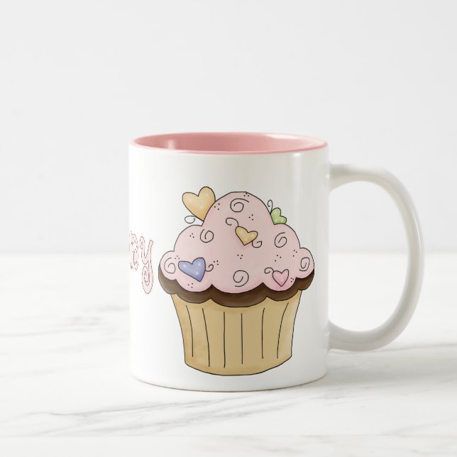 Caneca De Café Em Dois Tons Doce Cupcakes Mug (Direita)