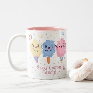 Caneca De Café Em Dois Tons Doces De Algodão Candy Mug