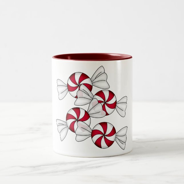 Caneca De Café Em Dois Tons Doces de Peppermint (Centro)