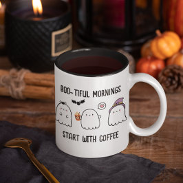 Caneca De Café Em Dois Tons Doces Fantasmas Personalizados de Outono de Hallow