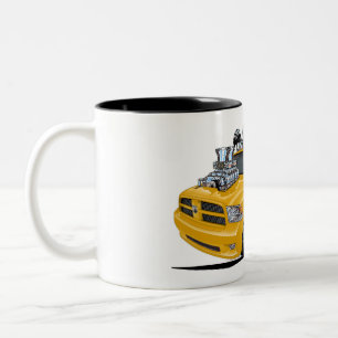 Caneca De Café Em Dois Tons Dodge Ram yellow 1500 pickup Truck