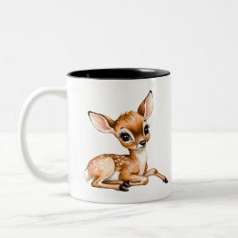 Caneca De Café Em Dois Tons Doe Bonito A Arder, Deer Lover Gift,