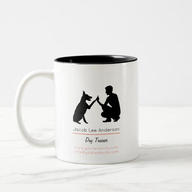 Caneca De Café Em Dois Tons Dog trainer  Two-Tone coffee mug (Esquerda)