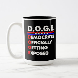 Caneca De Café Em Dois Tons DOGE Democratas Oficialmente Expostos