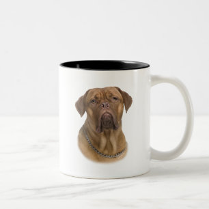 Caneca De Café Em Dois Tons Dogue De Bordeaux Portait