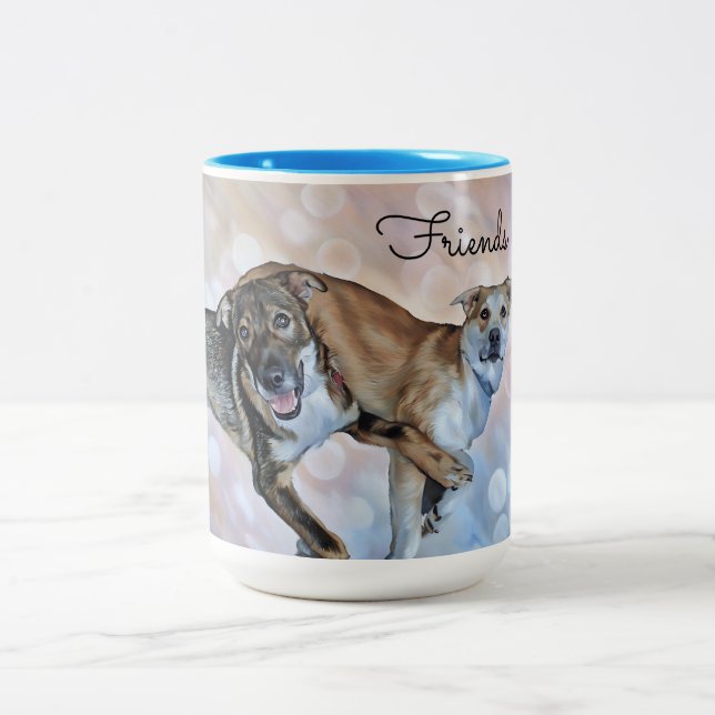 Caneca De Café Em Dois Tons Dois Amigos de Puppy Mug (Centro)