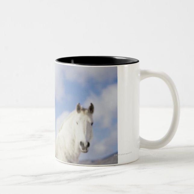 Caneca De Café Em Dois Tons Dois cavalos (Direita)