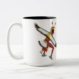 Caneca De Café Em Dois Tons Dois Dançarinos Águias