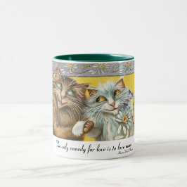 Caneca De Café Em Dois Tons Dois gatos no amor