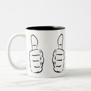 Caneca De Café Em Dois Tons Dois Grandes Mumbs Para Cima