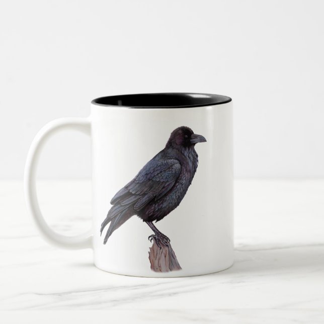 Caneca De Café Em Dois Tons Dois Ravens - Coffee Mug (Esquerda)