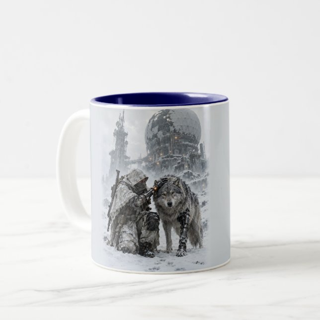 Caneca De Café Em Dois Tons Dois Sobreviventes (Frente Esquerda)