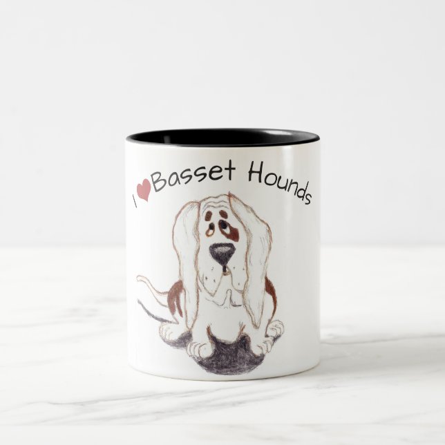 Caneca De Café Em Dois Tons dois tons Eu amo caneca clássica (Centro)