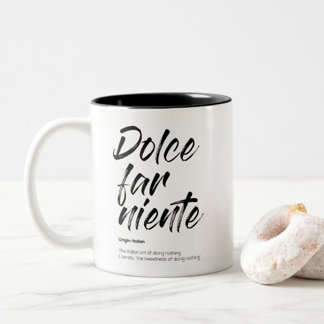 Caneca De Café Em Dois Tons Dolce far niente - Mug de dois tons (Com Donut)