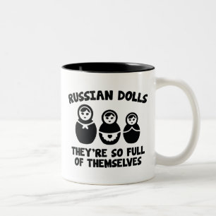 Caneca De Café Em Dois Tons Dolls Russos. Eles são tão Cheios.