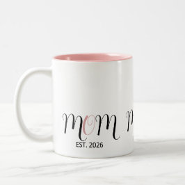 Caneca De Café Em Dois Tons Dom Mãe Estabelecida Script Preto Rosa Presente No