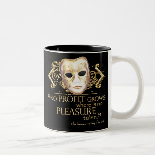 Caneca De Café Em Dois Tons Domesticar das citações do Shrew (versão Dourado) (Direita)
