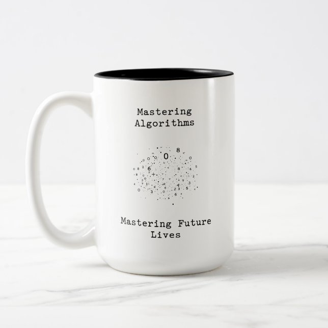 Caneca De Café Em Dois Tons Dominando Algoritmos Dominando Vidas Futuras (Esquerda)