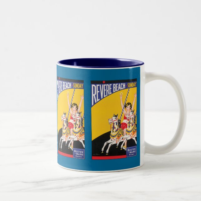 Caneca De Café Em Dois Tons Domingo de Revere Beach (Direita)