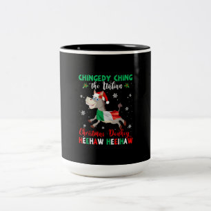 Caneca De Café Em Dois Tons Dominick O Donkey Italiano De Natal
