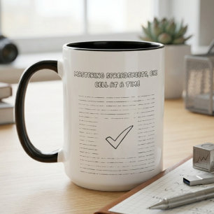 Caneca De Café Em Dois Tons Domínio de Planilhas Progressão de Analista de Dad