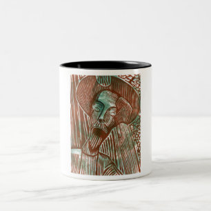 Caneca De Café Em Dois Tons Don Quixote em Verde e Marrom