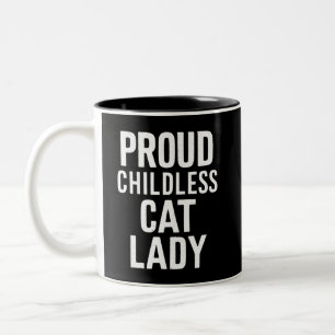 Caneca De Café Em Dois Tons Dona de Gato sem Filhos para Gata Mãe Mulheres Don