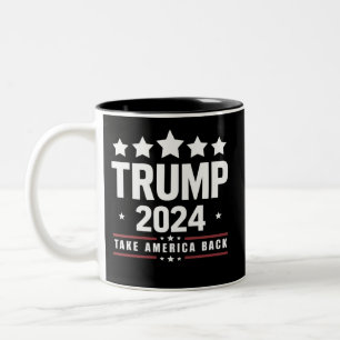 Caneca De Café Em Dois Tons Donald Trump 2024 De Volta à América Eleições 